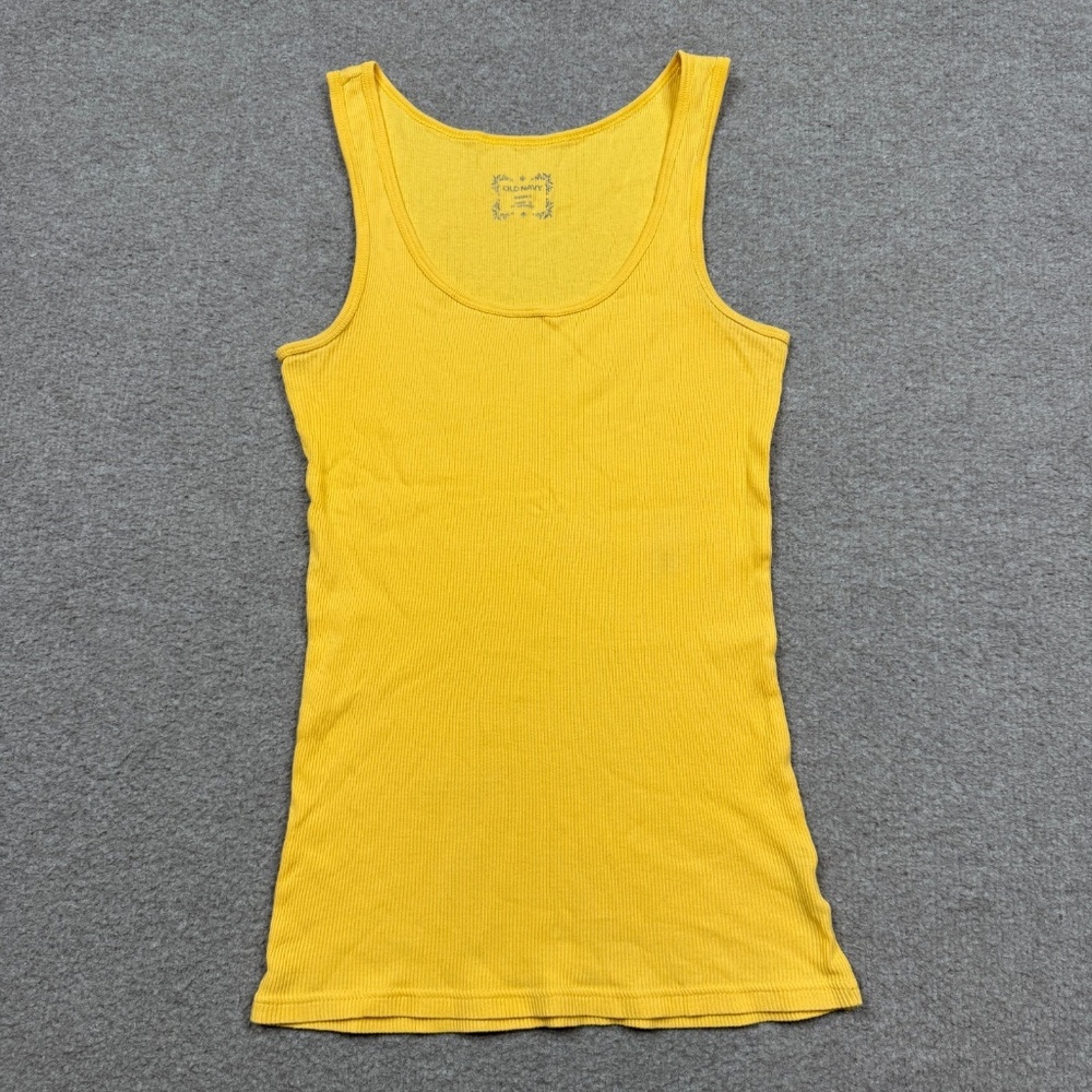 Vintage Y2K Old Navy Tank Top Size S Yellow Sleeveless Stretchy Shirt Ladies